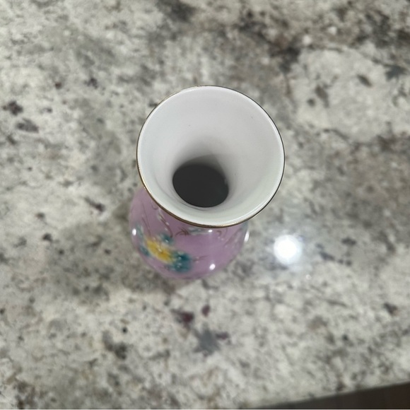 Hand Painted Porcelain Vase Made In Portugal Pink Floral Easter Home Decor - Picture 6 of 7